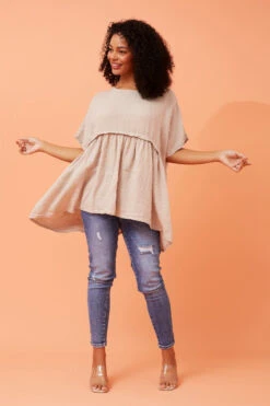 FAYOLA OVERSIZED LINEN TOP -Printedcarpetus dbef51790d668e86c28cab918d11b1c4