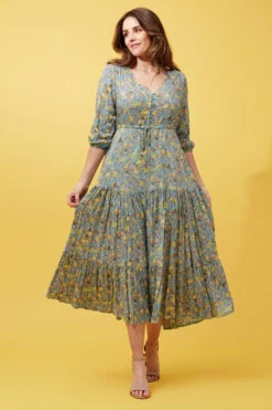 FLORAL TIERED MAXI DRESS