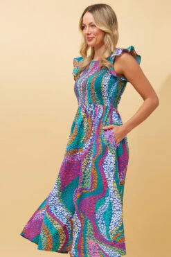 MAVIS ANIMAL PRINT MIDI DRESS -Printedcarpetus dccfc1b49ad7b25a0a8d57c0a0d40341