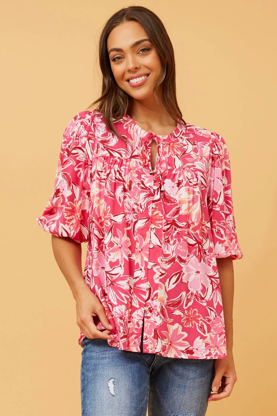 SELENA FLORAL PUFF SLEEVE SHIRT 5 SELENA FLORAL PUFF SLEEVE SHIRT - Image 3
