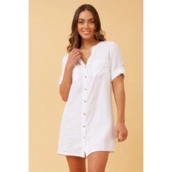 GRAZIA LINEN SHORT DRESS -Printedcarpetus dd1388b1aa5ca318cf4570ba86be135c