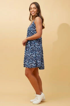 VENICE ABSTRACT PRINT SHORT DRESS -Printedcarpetus dd329834c584fb597a273d0f57df5a8a