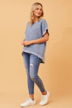 SOULA SEQUIN LINEN TOP -Printedcarpetus dd3667ff43c5bcec16b10615d790b49d