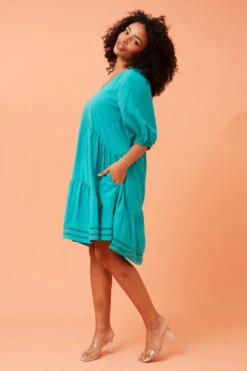 MEXICO TIERED SHORT DRESS -Printedcarpetus de0f19726a08bfe46e34b9fbe7b2a290