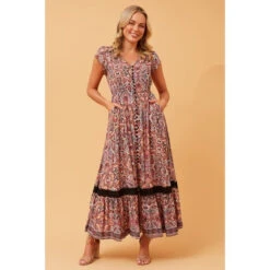 MOROCCO PAISLEY BOHO MAXI DRESS -Printedcarpetus df24f47c977559525e6da905bdc44171