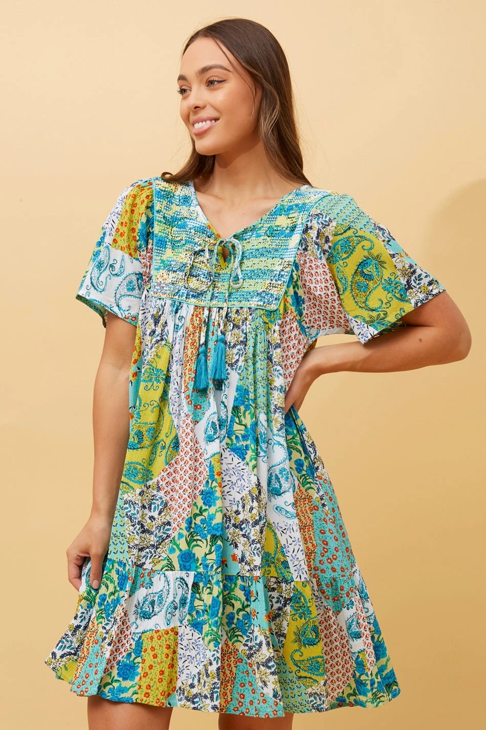 HONDA PAISLEY BOHO BABYDOLL DRESS 7 HONDA PAISLEY BOHO BABYDOLL DRESS - Image 5