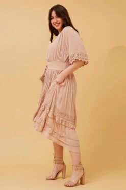 BRIANNA LACE TRIM MIDI DRESS -Printedcarpetus dfdc369d19fb84e810bcee8b7cb54ac5