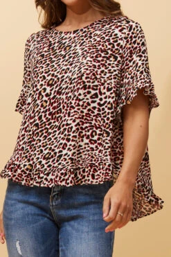 Stella FRILA LEOPARD PRINT TOP -Printedcarpetus e042963da2643c7a9be7b2b9eb51a7dc
