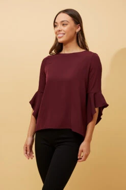 FLUTE SLEEVES BLOUSE -Printedcarpetus e05d57b06794ac4967758ead9a895467