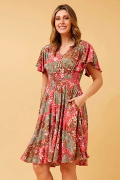 SANDY FLORAL BOHO SHORT DRESS -Printedcarpetus e0733d85a5b9e07819ab747aa6bb8b58