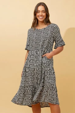 KENNA POLKA DOT MIDI DRESS -Printedcarpetus e0e8f8275b3bc43d28d54004d02ffe61