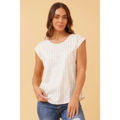 SHELLY FOIL PRINT SHELL TOP -Printedcarpetus e10c378b5b689c4d3565ee7743384619