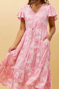 LISDON LEAF PRINT DRESS -Printedcarpetus e1588dfef4c7ad17bdd8aaf5b42e4f32