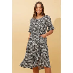 KENNA POLKA DOT MIDI DRESS -Printedcarpetus e266013f6e0e9d480c7d729fddb544cc