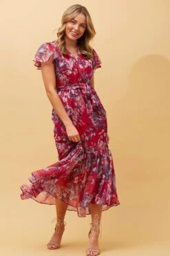 DAWN FLORAL TIERED MIDI DRESS -Printedcarpetus e2affd74189d667afcf70cb63a8c4cef