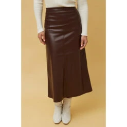 AUBREE VEGAN LEATHER MAXI SKIRT -Printedcarpetus e2c93814ce3a72f0e8524be10ef3226f