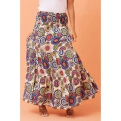 BETTINA ABSTRACT BOHO MAXI SKIRT -Printedcarpetus e2e86479377006ae835949d393f90e42