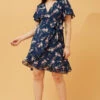 MILA FLORAL WRAP SHORT DRESS -Printedcarpetus e302e9be21082f0faa193ebb5603395b