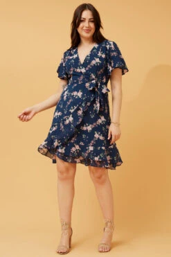 MILA FLORAL WRAP SHORT DRESS -Printedcarpetus e302e9be21082f0faa193ebb5603395b 341fbcbb a05f 4e73 afed 2427e78ee8db