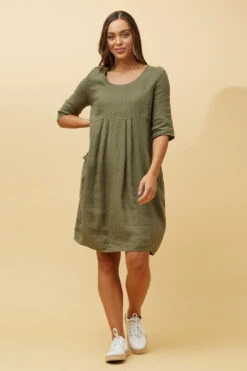 PISA LINEN DRESS -Printedcarpetus e3425ee741dd6f6d9a299e27defc367a