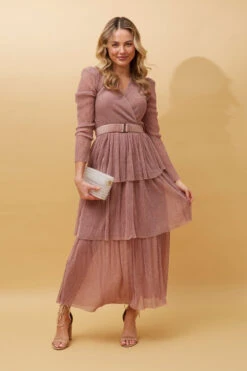 ANTONIA PLEATED TIERED MAXI DRESS -Printedcarpetus e3845582ea5b294af50db00771b1a759