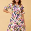 AVITA FLORAL BELTED DRESS -Printedcarpetus e39fd20d730a6e26bb416a829257cded