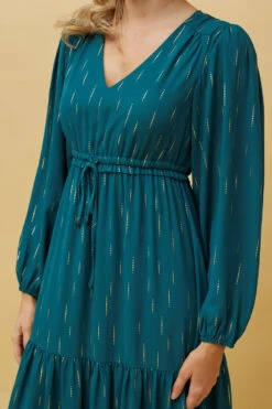 CRYSTELLE GOLD FOIL PRINT MAXI DRESS -Printedcarpetus e3f994bb88e4a37bd7bd51af0874a154