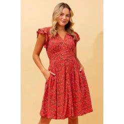ROCHELLE FLORAL SHORT DRESS -Printedcarpetus e42450c3fac6e23b3d4a1e4e92ba72b3