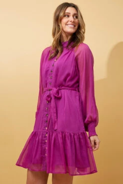 ILLARIA BUTTON FRONT SHORT DRESS -Printedcarpetus e4cdc669ac68fcbbe3ef2549de86852e