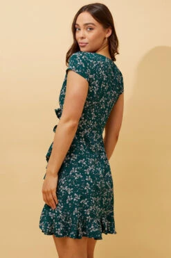 FRIDA FLORAL MOCK WRAP DRESS -Printedcarpetus e57fa6d600e12cd596ead6ee45340a89