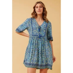 INDIANA PAISLEY BOHO SHORT DRESS -Printedcarpetus e5c67b5630f04619ce64a819aea1a171