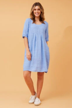 PISA SOLID LINEN DRESS -Printedcarpetus e5d3a54886d371cf362fac3f1b307631
