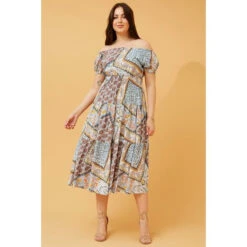 PERSIA PATCHWORK BOHO MIDI DRESS -Printedcarpetus e5d7fbf00b53d5fd25f694780e4ad300