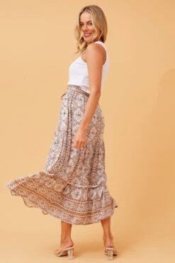 Stella CODY FLORAL BOHO MAXI SKIRT -Printedcarpetus e6478694f0d2cc1b6333af305eb4f090