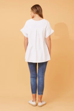 SOULA SEQUIN LINEN TOP -Printedcarpetus e72834a07bb309a807e2a1f8274c301b