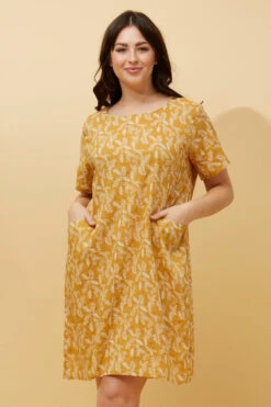 VINE LEAF PRINT SHIFT DRESS -Printedcarpetus e7c2d8e9f7a5abe1ebea723ab580a906