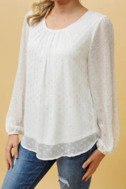 PHYLLIS GOLD FOIL POLKA DOT TOP -Printedcarpetus e899e96a1669129f8d7af99e2b0e46fe