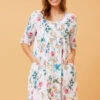 PISA FLORAL LINEN DRESS -Printedcarpetus e9d39e0ea0d15dd347db4b0cb8fbb03b