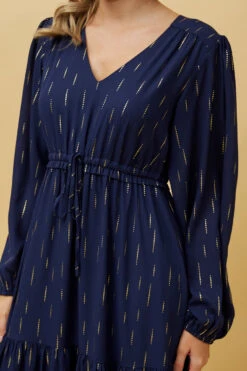 CRYSTELLE GOLD FOIL PRINT MAXI DRESS -Printedcarpetus eb728fce869d30c4f132efed3fc5843b