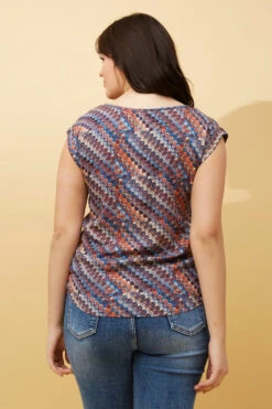 SHELLY ABSTRACT PRINT TOP -Printedcarpetus ebbf5aa615fe13f8c3e0abf88b1c6963