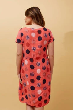 MESSINA POLKA DOT LINEN DRESS -Printedcarpetus ec2904012194db85a8ee3b86f41592f9