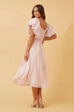 ANOK PUFF SLEEVE MIDI DRESS -Printedcarpetus ecde2c333eb024577e0e2dbb17dcca13