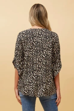 SAMANTHA BUTTON DETAIL LEOPARD TOP -Printedcarpetus ed41fda745cb6c39d770d4c1ecf21510