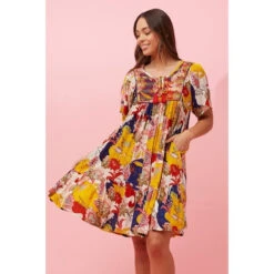 HONDA FLORAL BOHO BABYDOLL DRESS -Printedcarpetus edc77c54d13a6c96f728766dc8fe3603