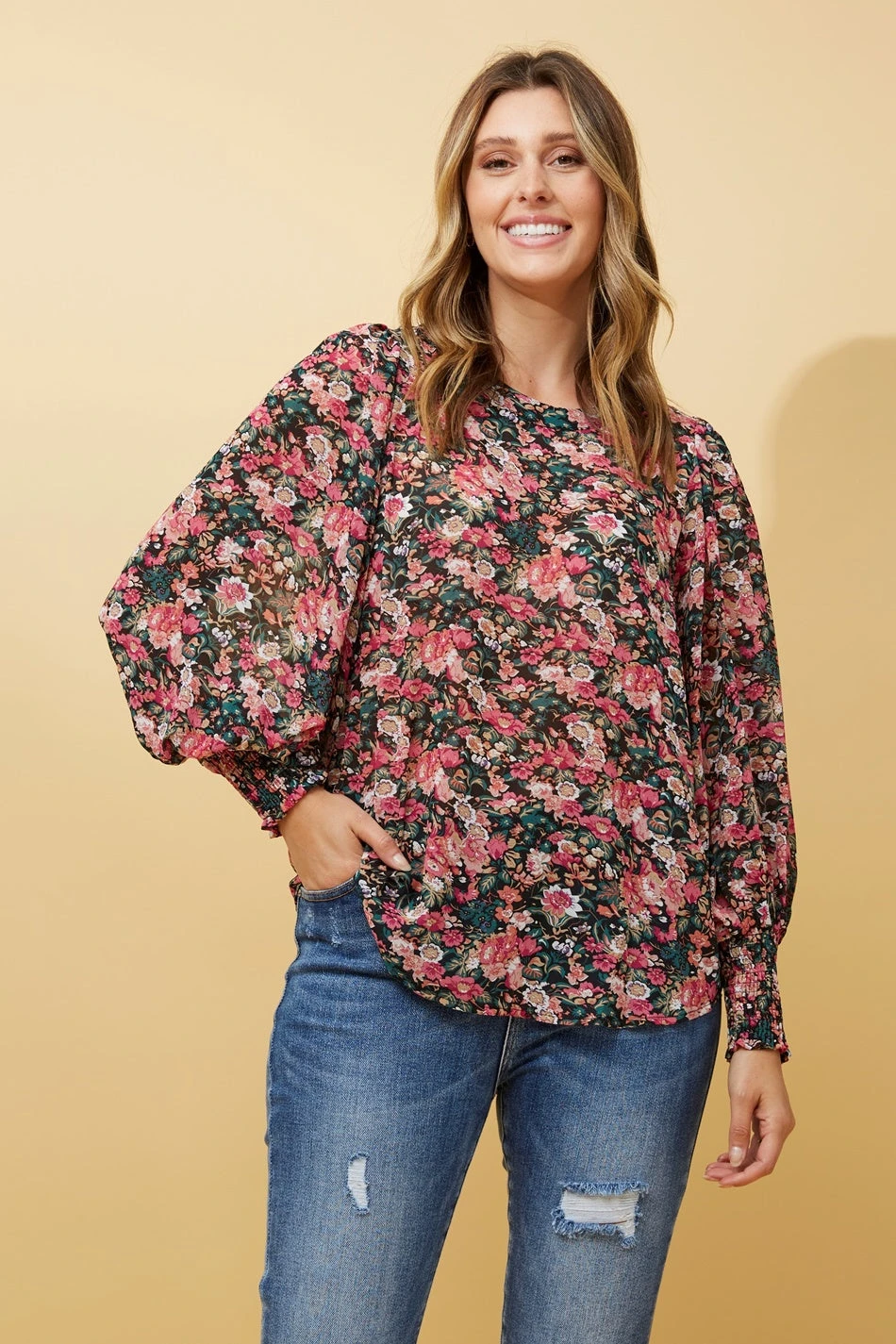 CLASSIC FLORAL BALLOON SLEEVE BLOUSE 5 CLASSIC FLORAL BALLOON SLEEVE BLOUSE - Image 3