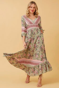 JASMINE FLORAL BOHO MAXI DRESS -Printedcarpetus edfd7e6dc7d28a9e9a18675e01093374