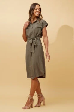 ORIANA UTILITY SHIRT DRESS -Printedcarpetus ee3105ab19e9e738d6e2d5e25e30bc07