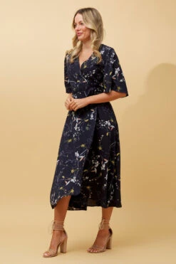 AVALON FLORAL WRAP DRESS -Printedcarpetus ee40ecb064ee9fc129d744e74890e558