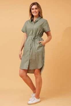 GERALDINE LINEN SHIRT DRESS -Printedcarpetus ee7234800dc7dfd53f7ec35ed44a0d78