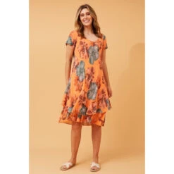 ELECTRA DOUBLE LAYER FLORAL DRESS -Printedcarpetus eebe3ac2121319def3c962d2a4f01bd5
